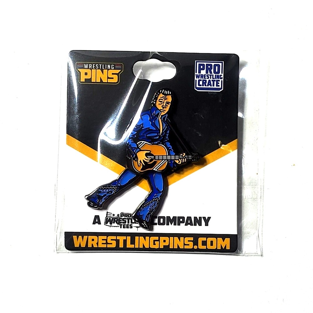 Pro Wrestling Crate Honky Tonk Man Guitar Enamel Pin 2" New